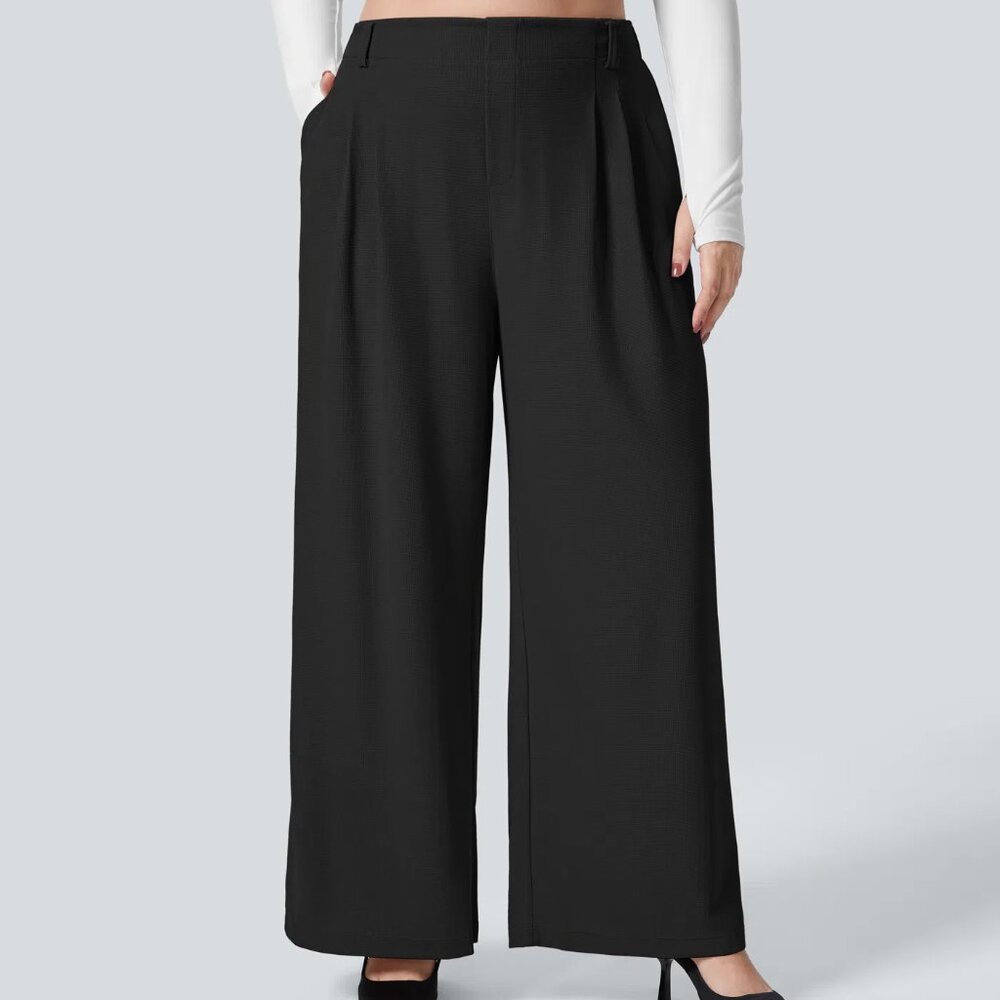 Halara Flex™ High Waisted Pocket Wide Leg Waffle Work Plus Size Pants 3X (24W/26